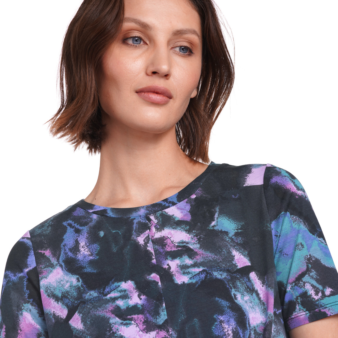 Gina Sports Damen Yoga-T-Shirt mit Knotendetail schwarz / pink / türkis