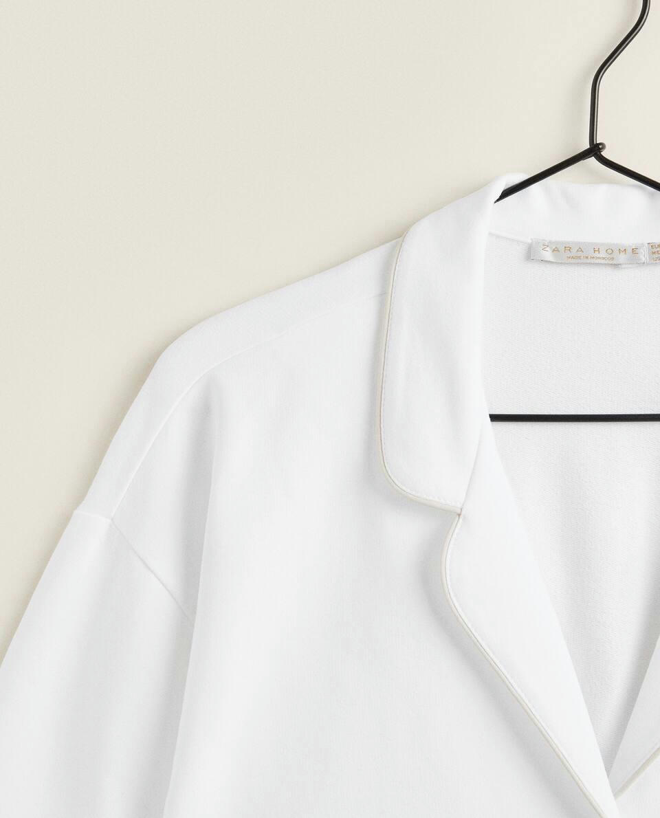 CAMISA DE TECIDO FELPUDO COM DETALHES