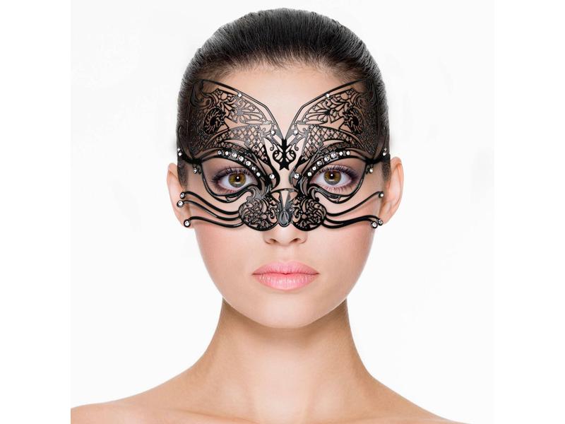 Easytoys Fetish Collection Venezianische Maske Schwarz Gesichtsmaske für erotische Spiele