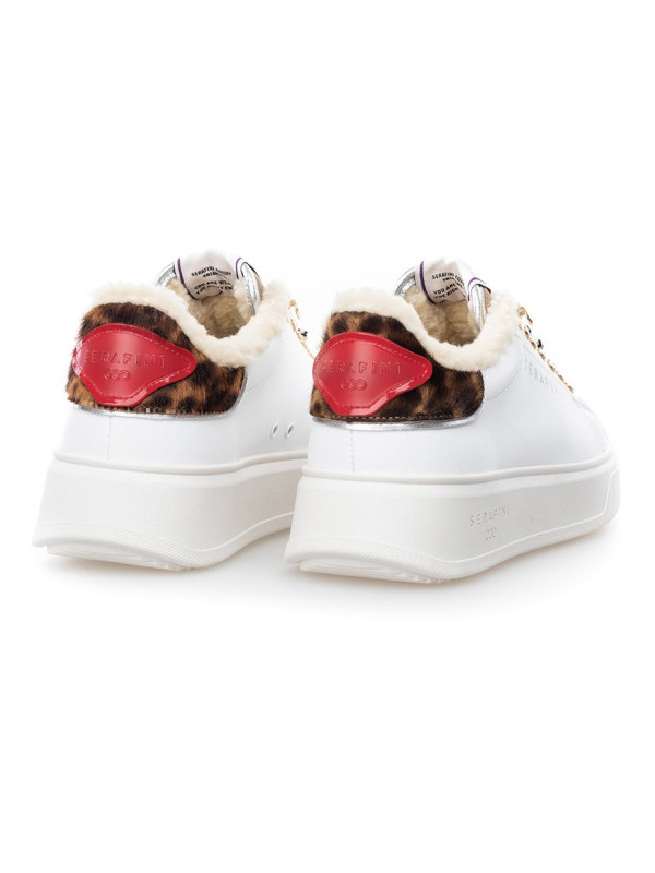 Baskets J.CONNORS White and Sand Animalier - Serafini