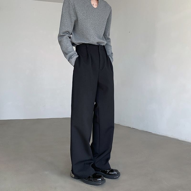 VEAZ - Hoge taille effen wijde broek