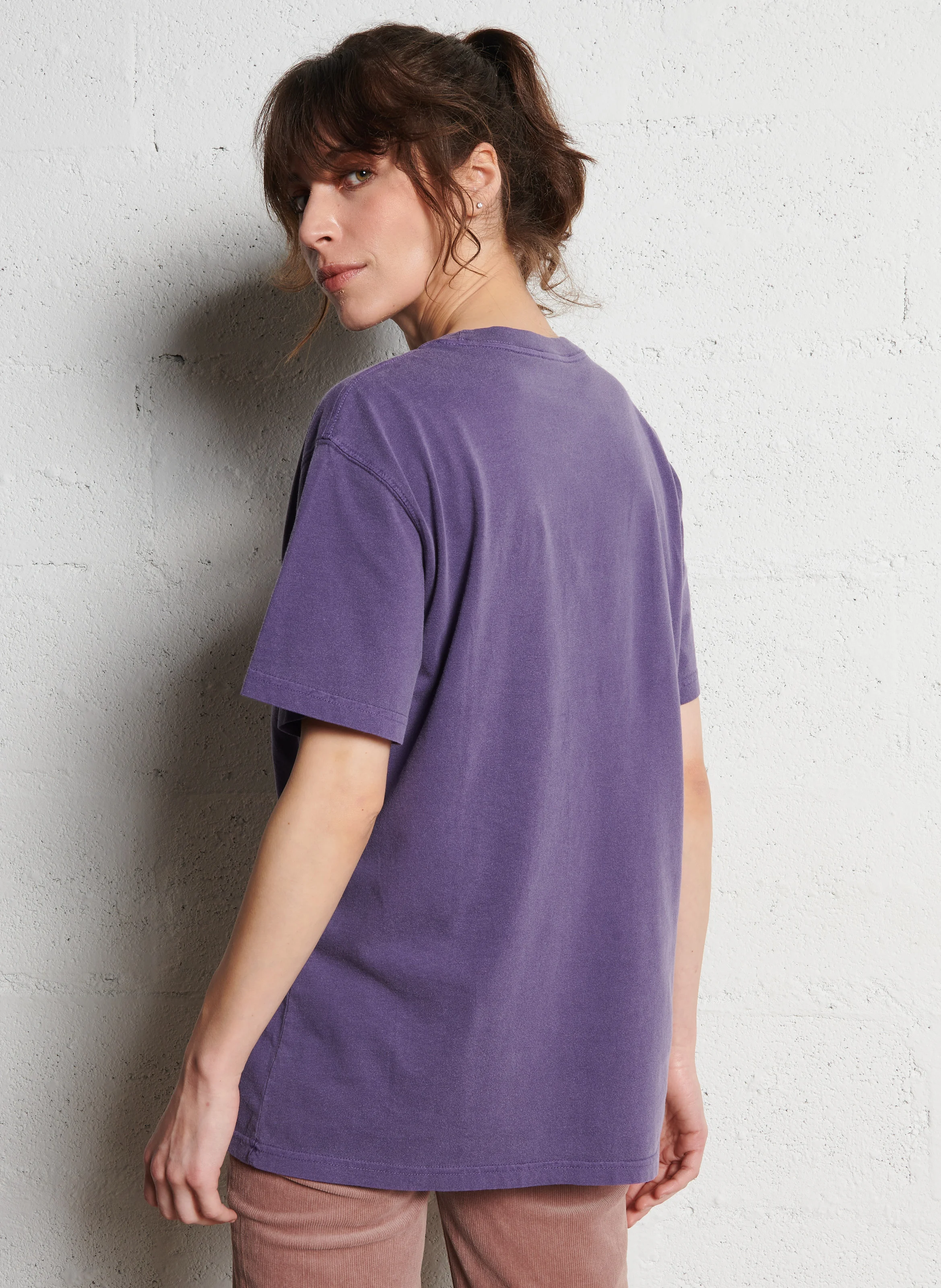 TRUCKER HEROIN - Tee-shirt droit col rond sérigraphié en coton | Violet