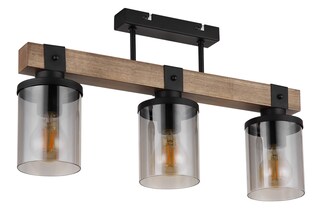 GLOBO Retrofit Deckenleuchte Lila 52x28,6 cm Holz/Rauch