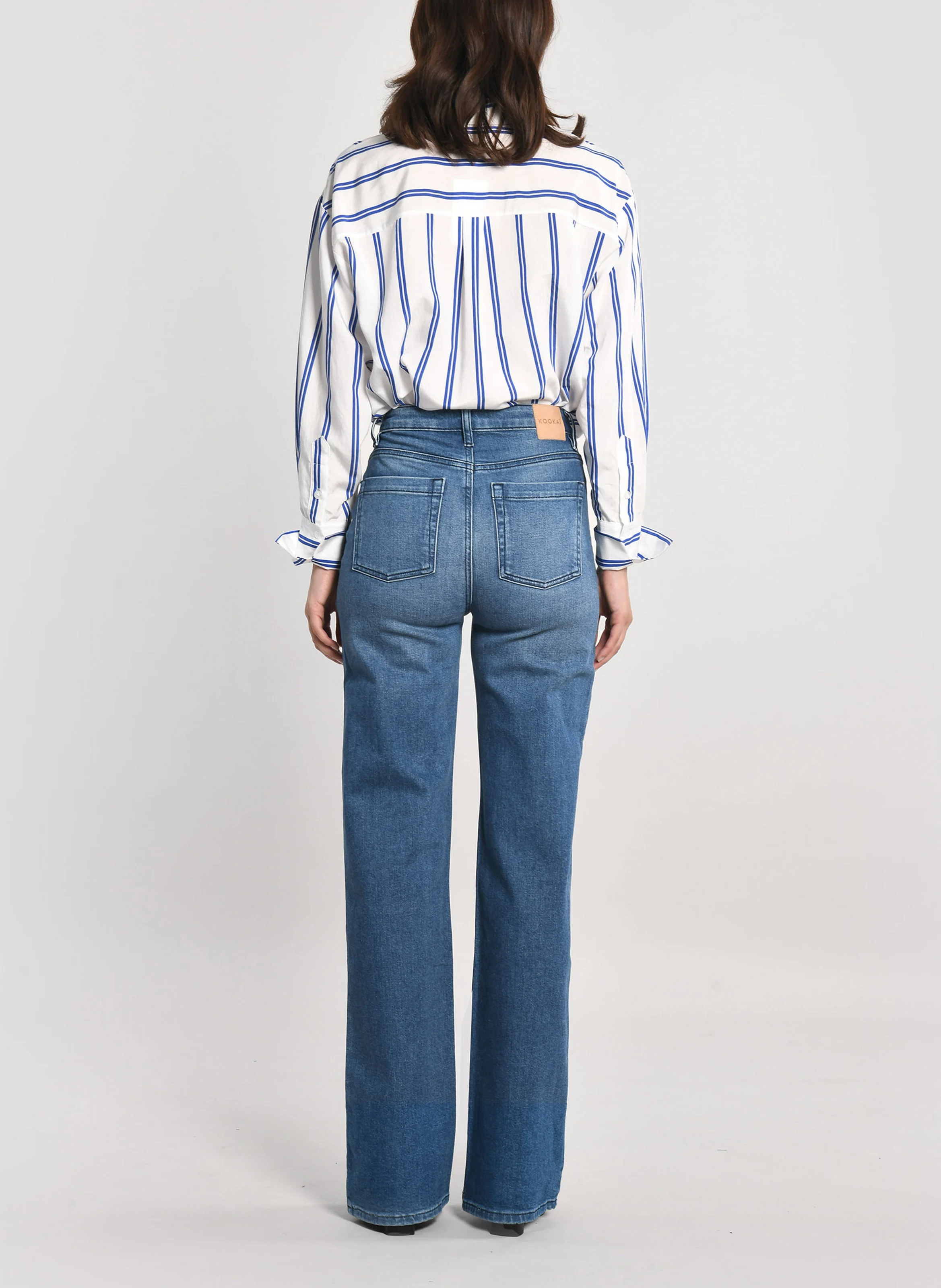 JENNY - Jean flare en coton | Bleu