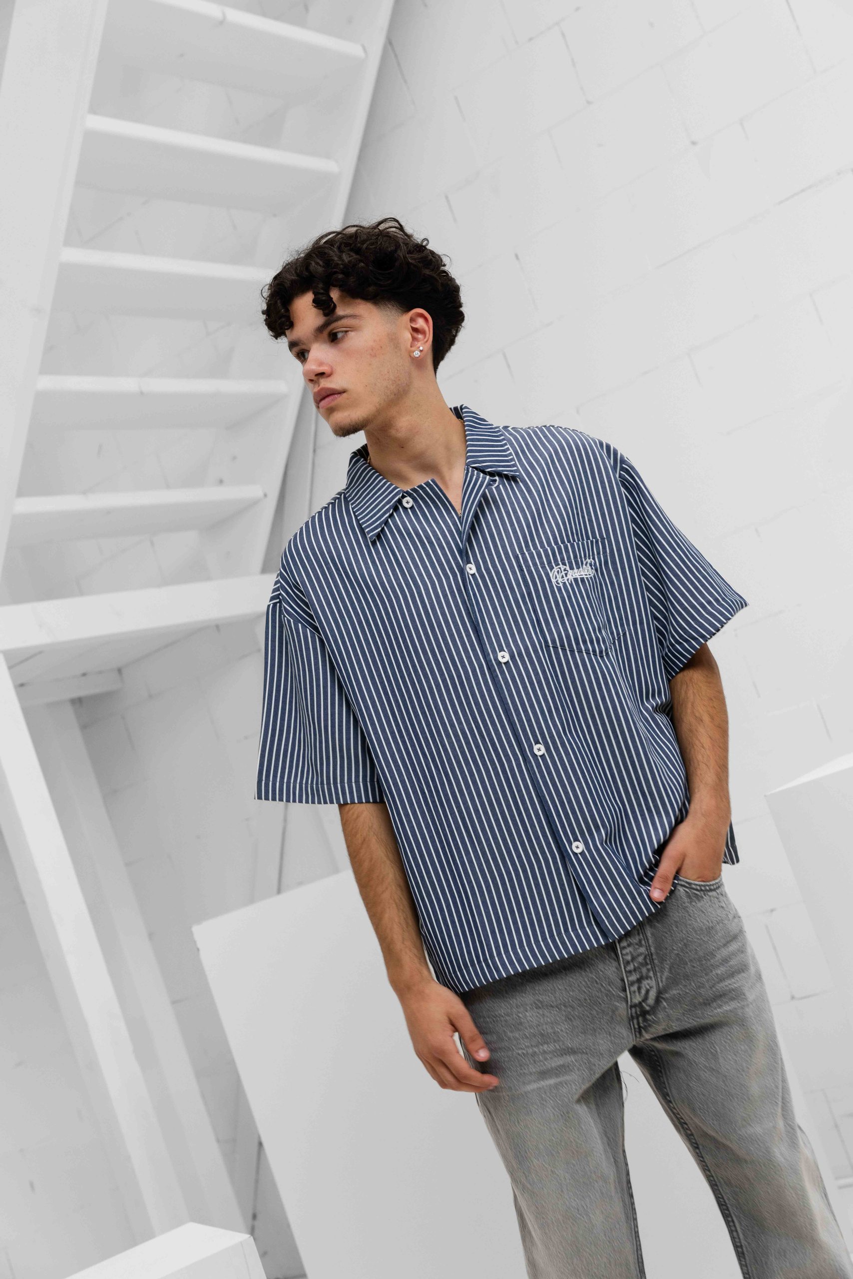 Equalité Sky Boxy Shirt Heren Donkerblauw