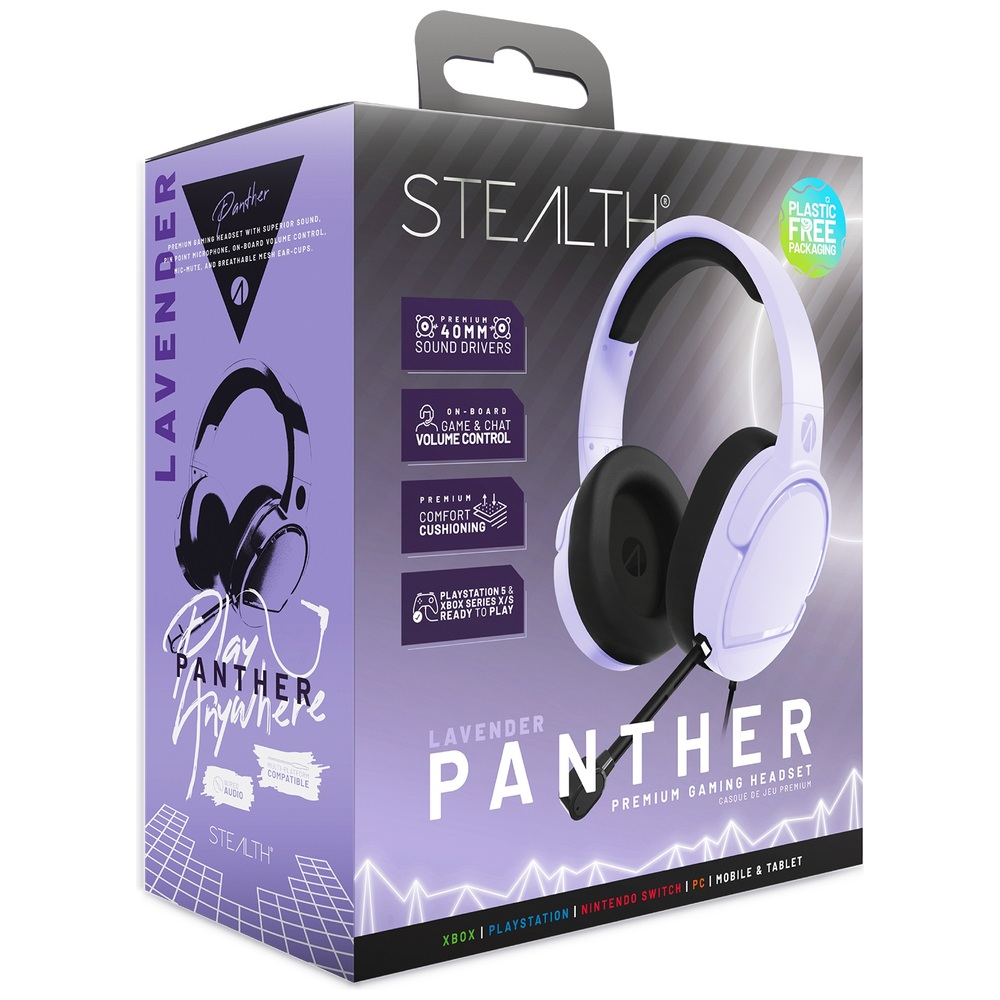 Stealth Panther Gaming-Headset für Xbox, PS4/PS5, Switch & PC – Lavendel
