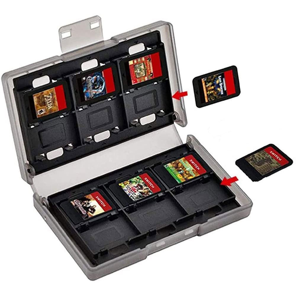Nintendo Switch Spiele Box Hartschale Organizer für 24 Game Karten - Schwarz