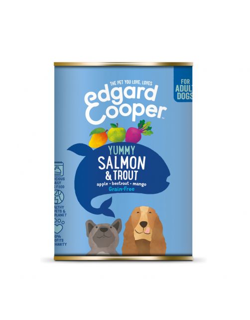 Edgard&Cooper Blik Salmon Trout Adult - Hondenvoer - Zalm Forel Appel 400 g Graanvrij