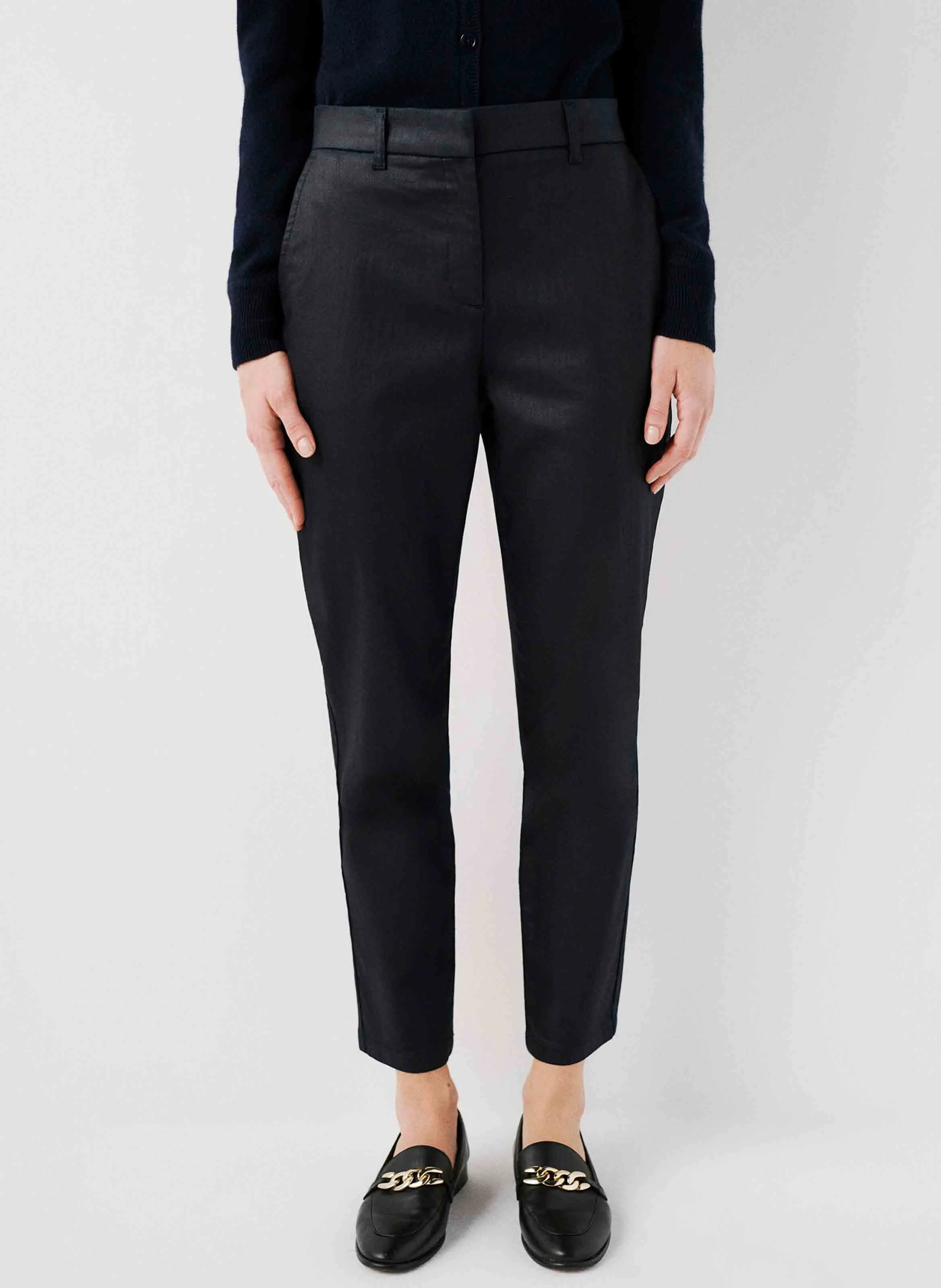 PSIDIKOU - Pantalon cigarette en coton mélangé | Bleu