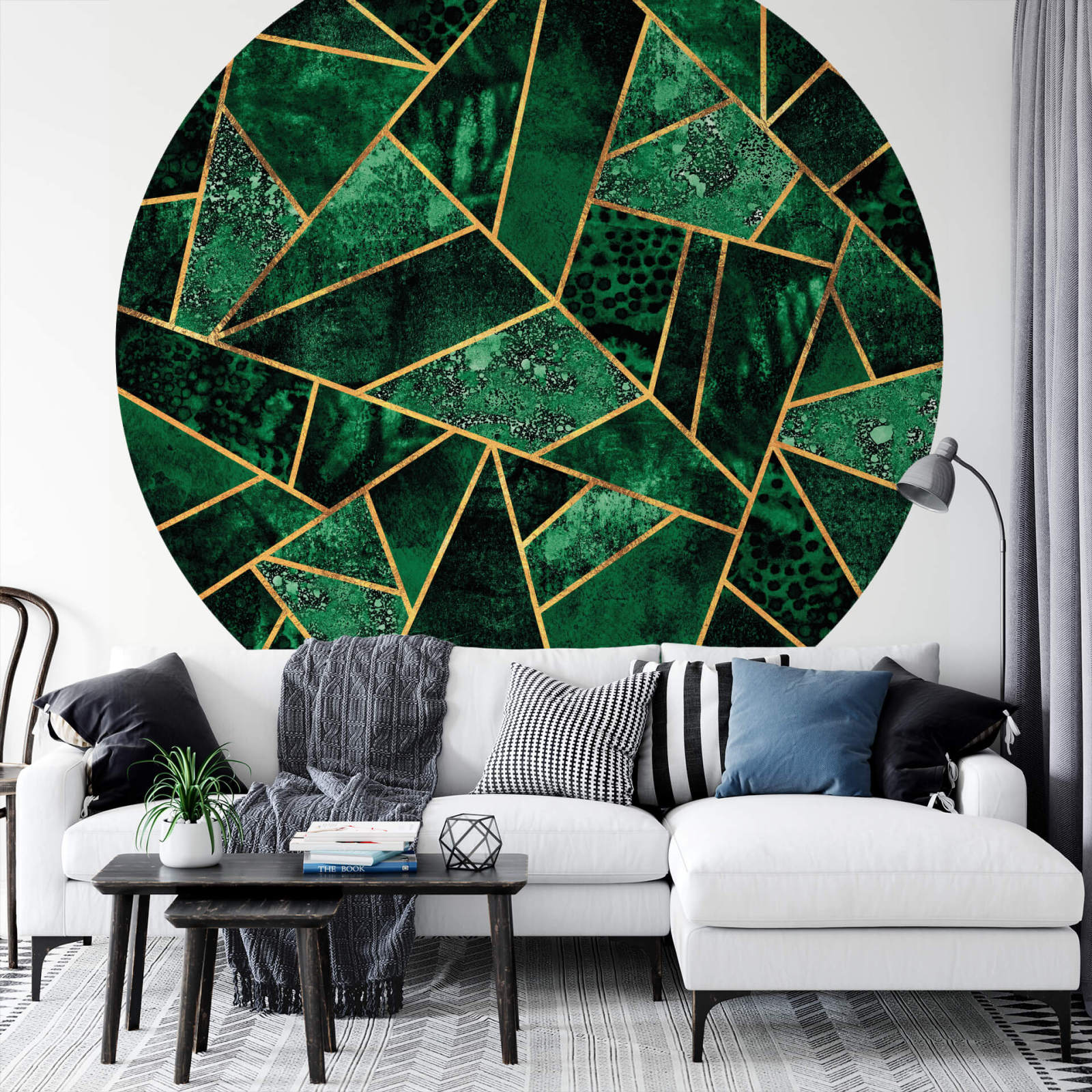 Fototapete DESIGNWALLS 2.0 - grün-gold - 3D-Art - 1,4 Meter