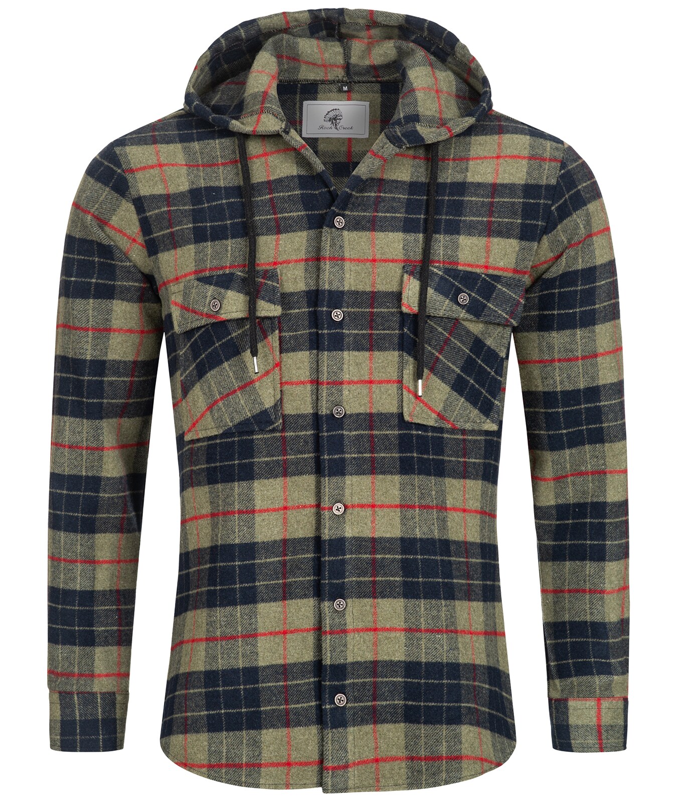Rock Creek Hemd Kariertes Hemd mit Kapuze Regular Fit