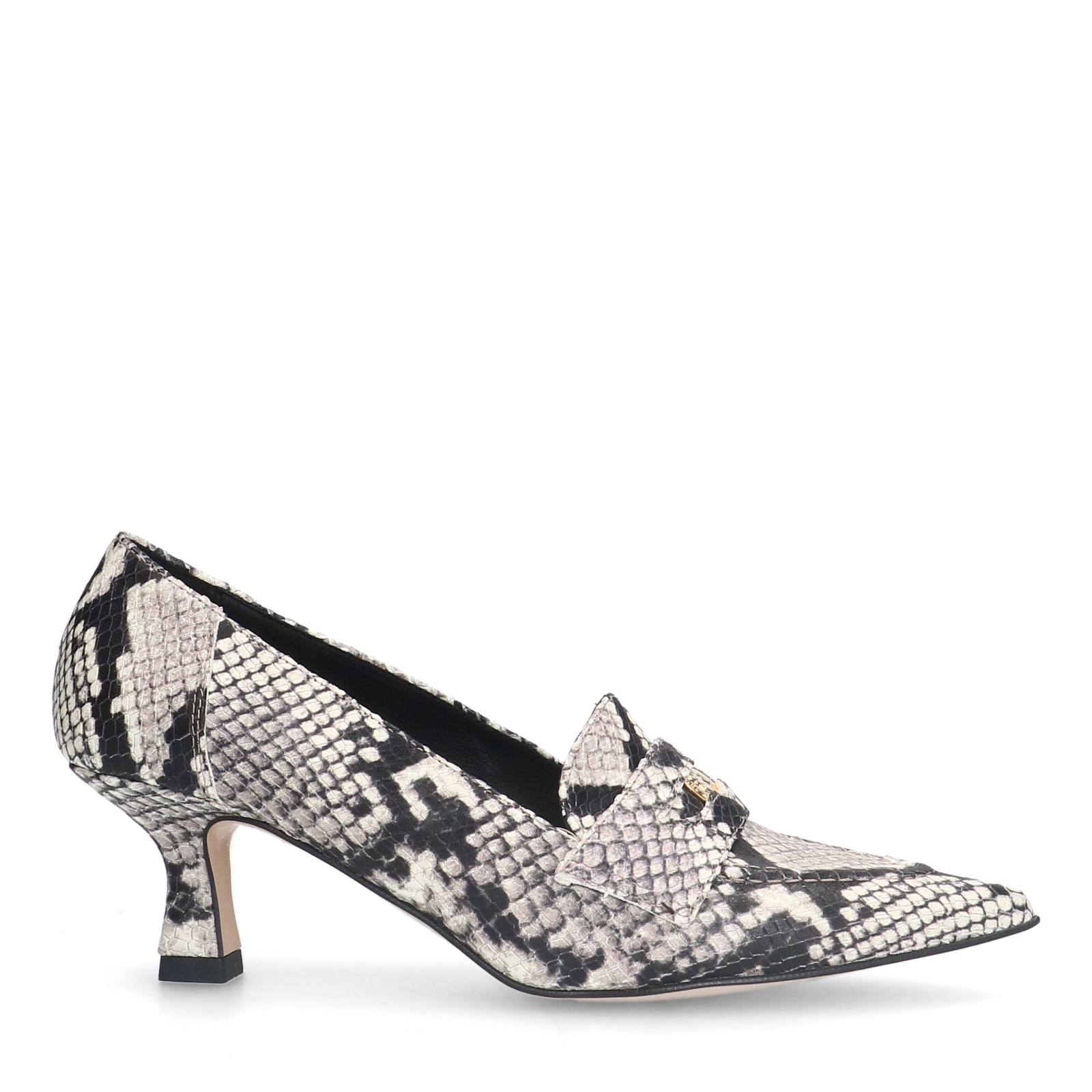 Slangenprint leren pumps