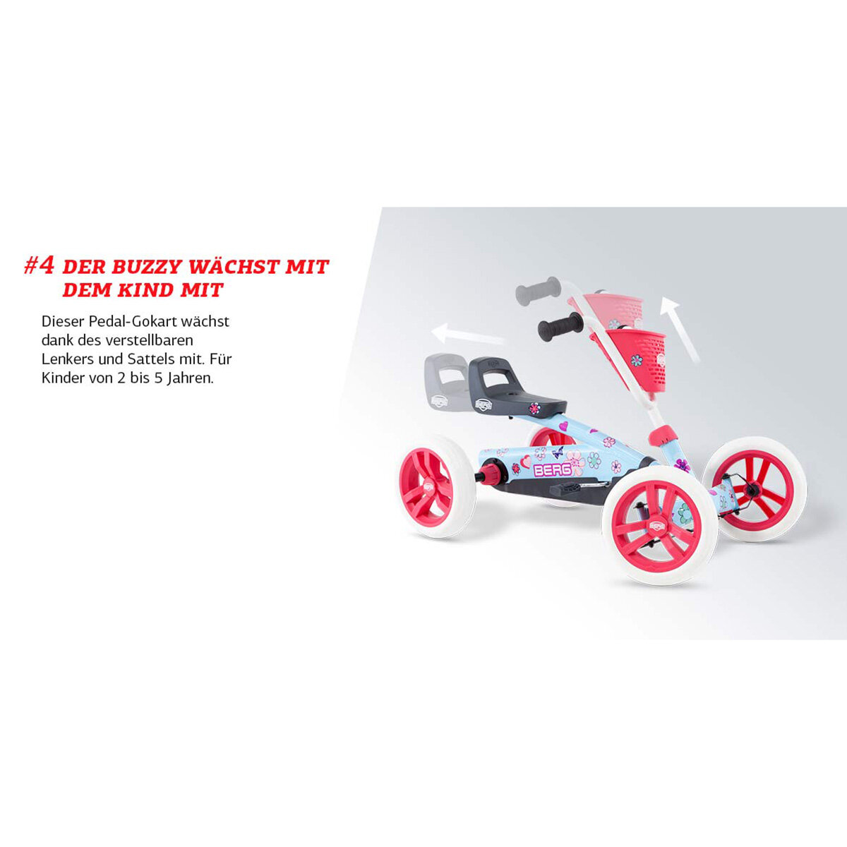 Bergtoys Berg Pedal Gokart Buzzy Bloom
