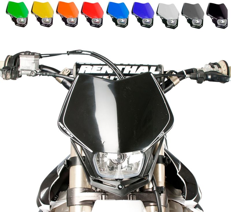 Racetech - Universele Koplamp - 12V/35W H4 - Zwart - Rubberbevestiging