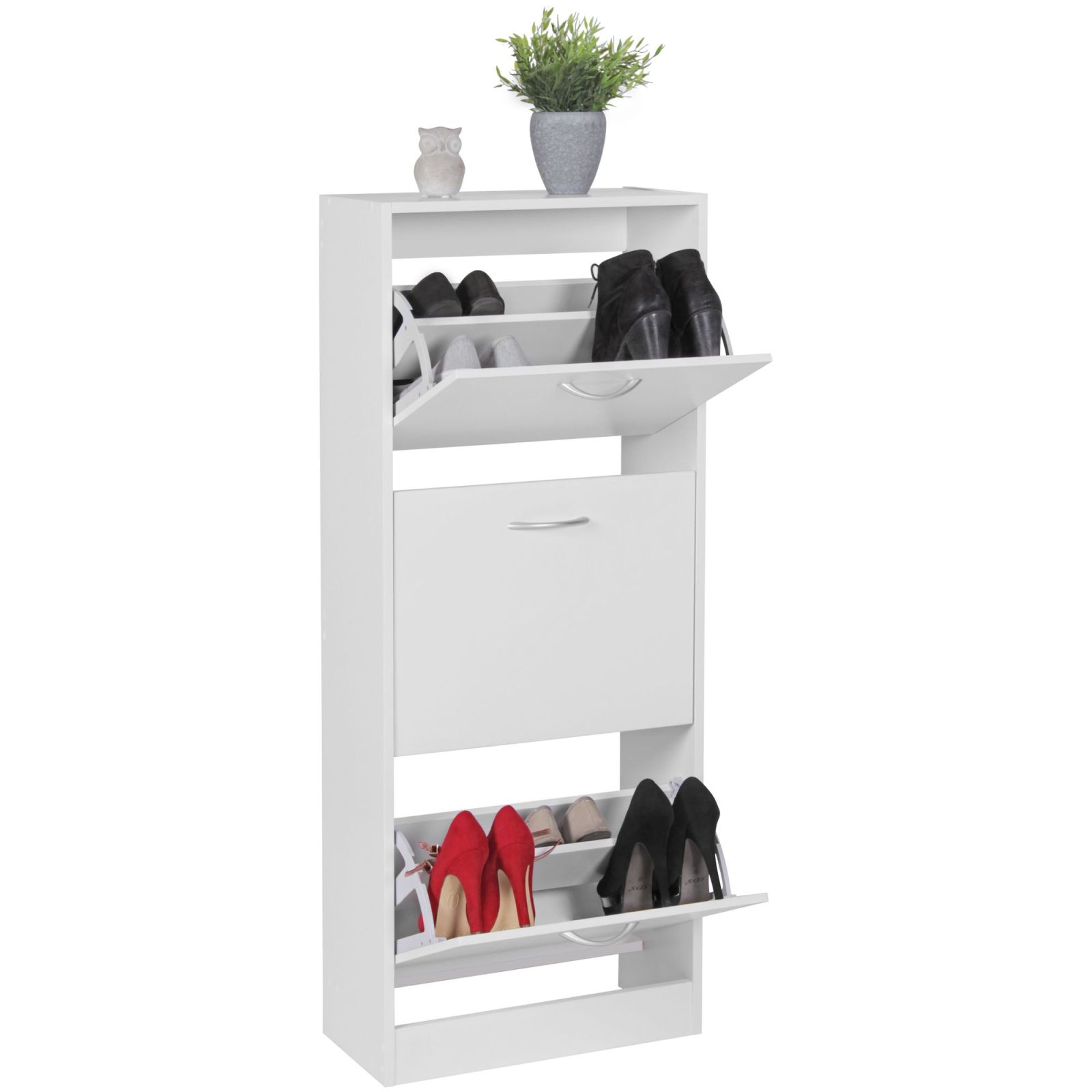 Schuhschrank - weiß - 50x125 cm