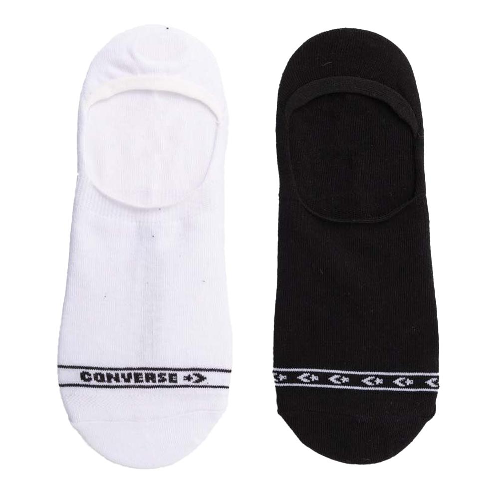 Converse 2x Paires de Chaussettes Blanches/Noires Homme Converse E1271A
