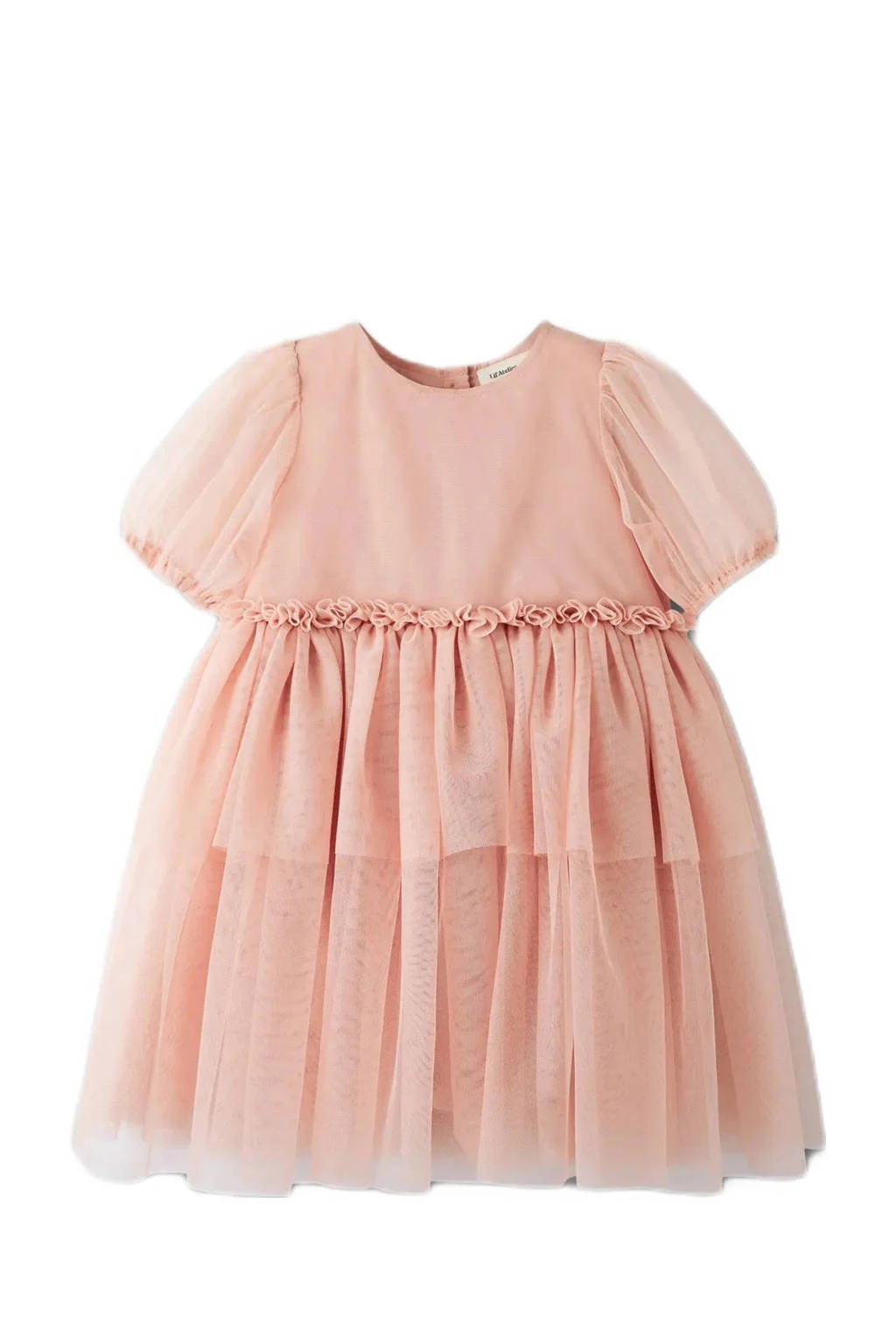 LIL' ATELIER MINI korte jurk met tule lichtroze