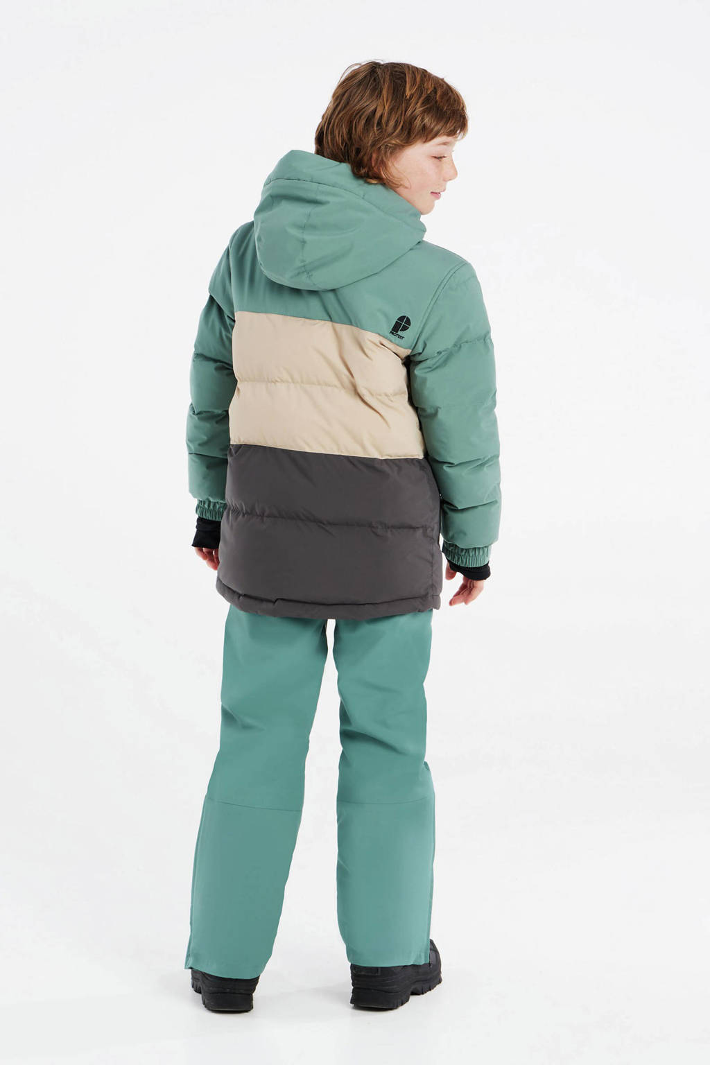 Protest ski-jack PRTCROW JR donkergroen/ecru/mintgroen