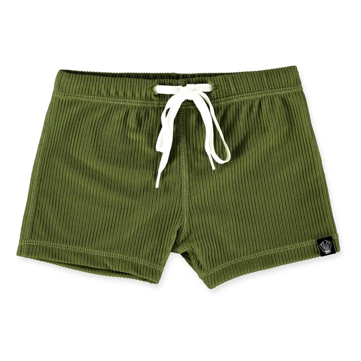 Beach & Bandits Short de Bain Anti-UV Côtelé | Vert foncé