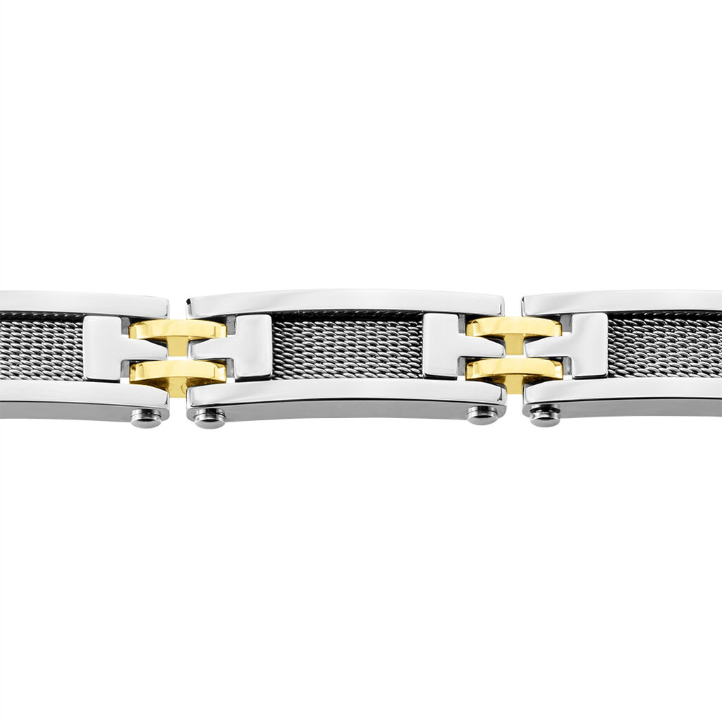 Bracelet Jourdan Zephir Acier Bicolore Dore / Blanc