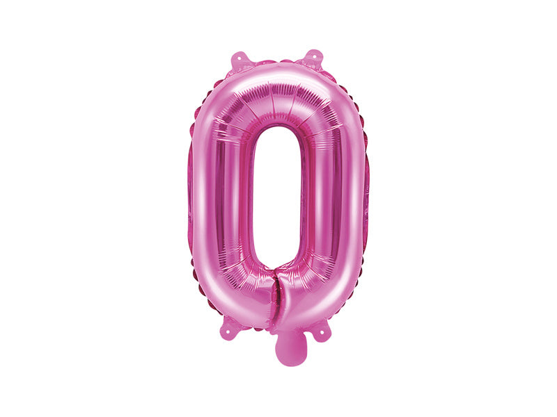 Folie Ballon Letter O Roze Leeg 35cm