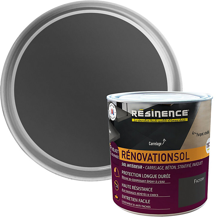 Résine de rénovation sol bi composante époxy Résinence factory 300ml