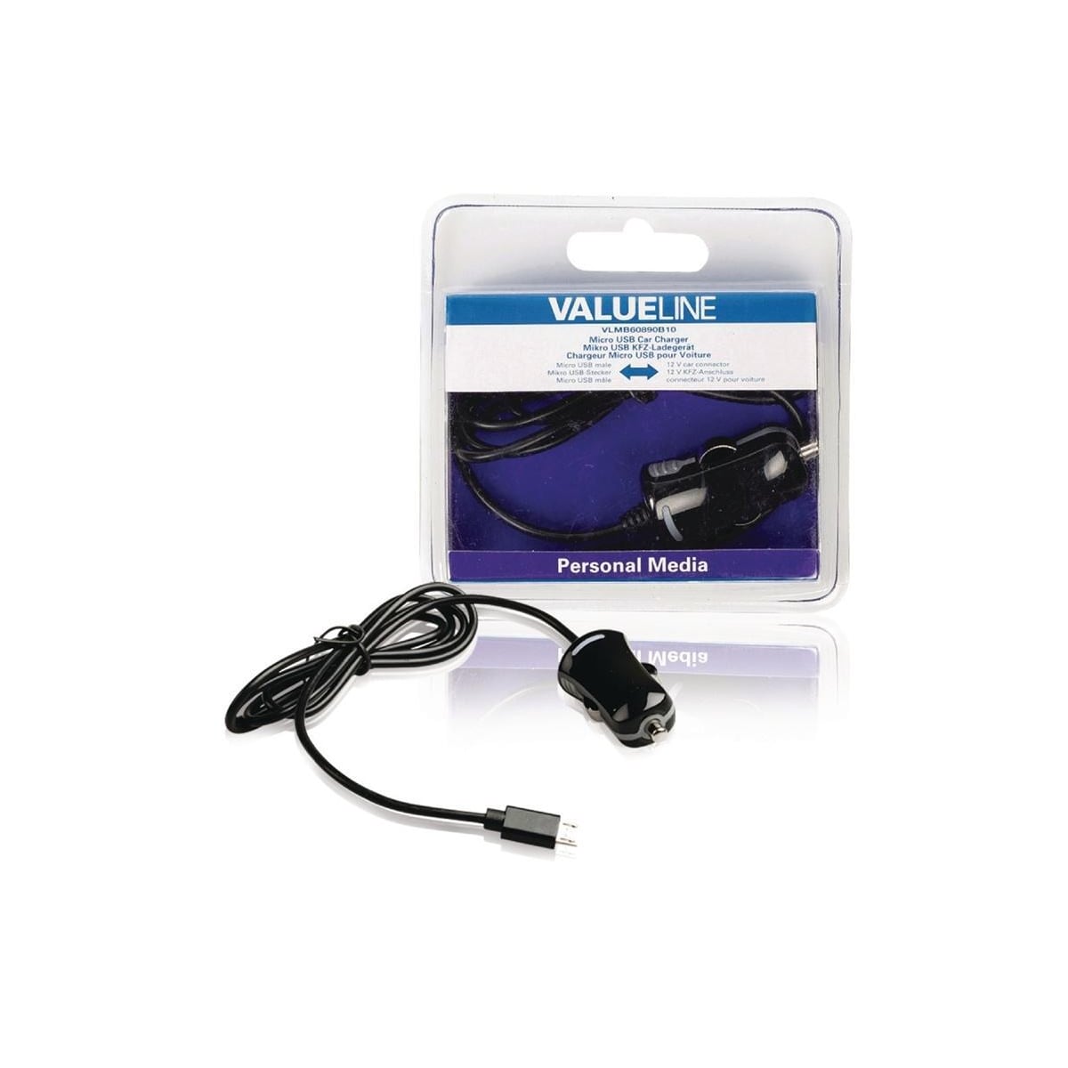 Billader 1-Utgang 2.1 A Micro USB Sort