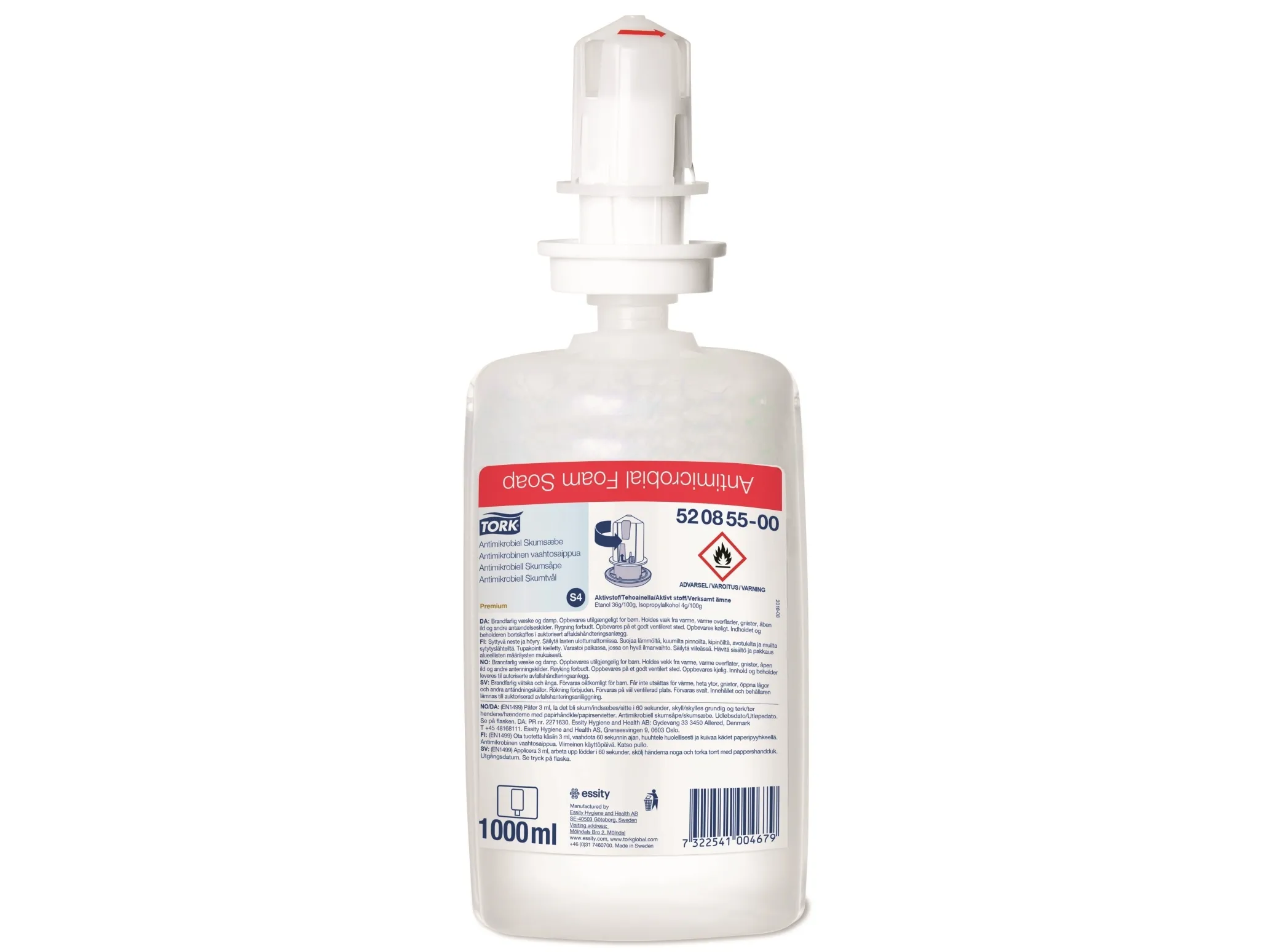 [OUTLET] - Skumsæbe Tork S4 Antimikrobiel Premium 1000 ml - (5 stk. pr. karton)