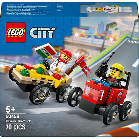 LEGO City Racerbilpakke – pizzabil mod brandbil 60458