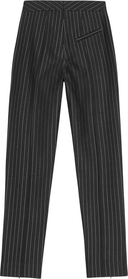 Ganni Compact Stripe Jersey Mid Waist Pan Black