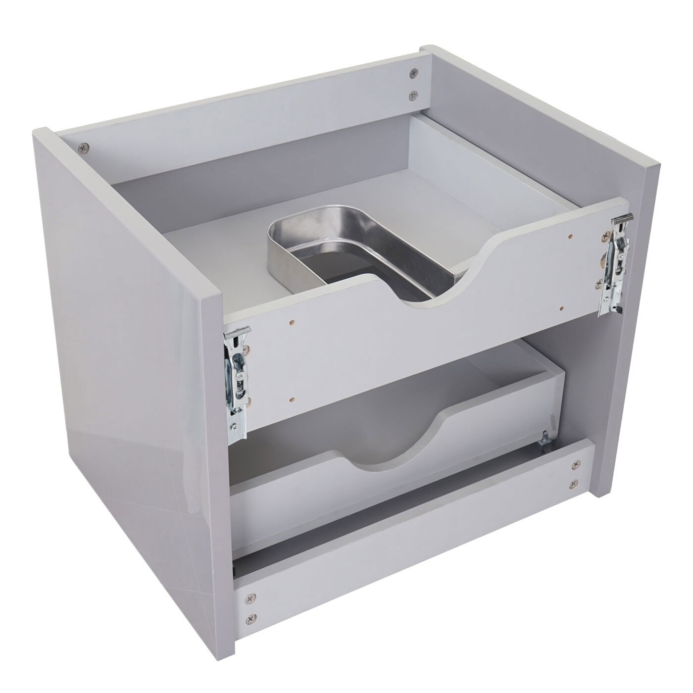 Waschbecken + Unterschrank MCW-B19, Waschbecken Waschtisch Badezimmer, hochglanz 50x60cm ~ grau