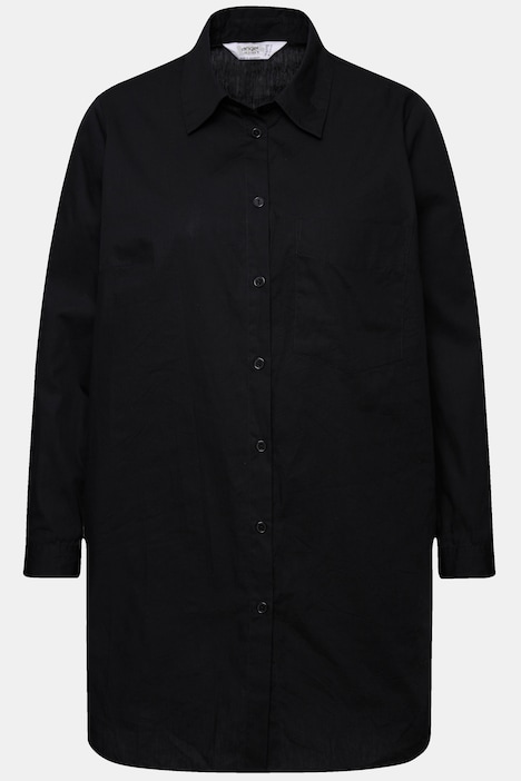 Hemdbluse, oversized, Hemdkragen, Langarm