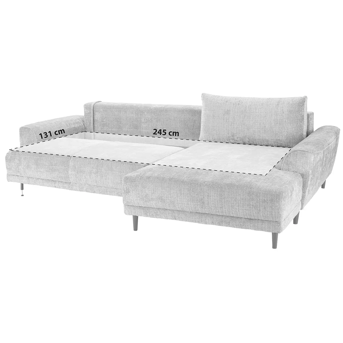 Ecksofa Mauro 131 x 245 Grau