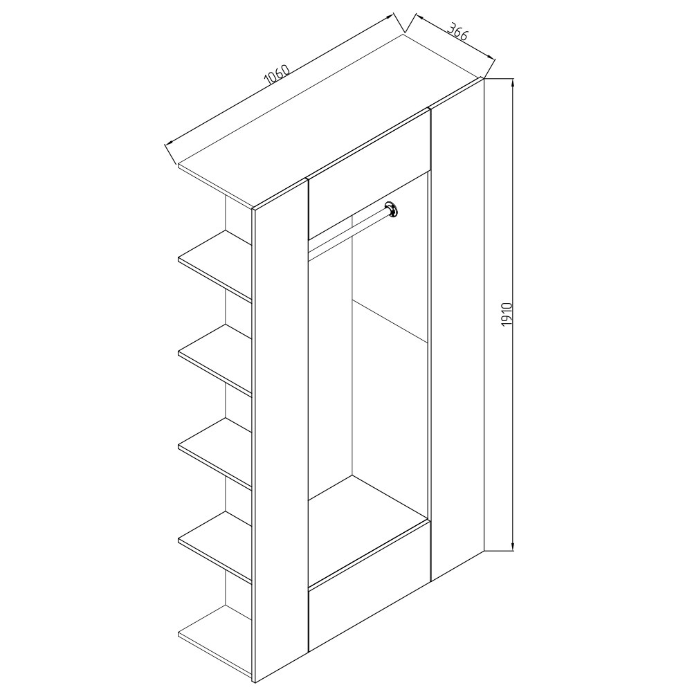 Vicco Dielenschrank Mats weiß Flurgarderobe Garderobe Kleiderschrank Flurmöbel