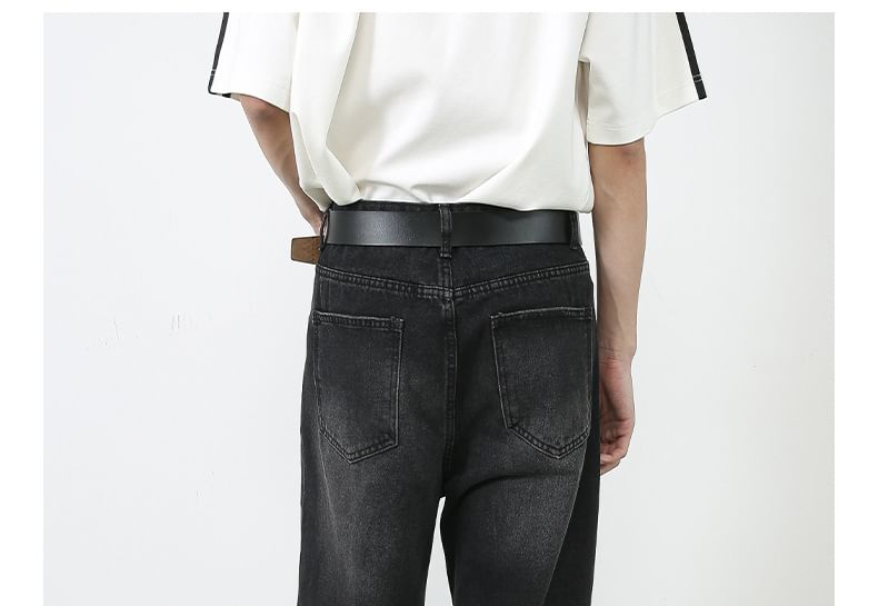 pinkdropper - High Waist Washed Wide Leg Jeans