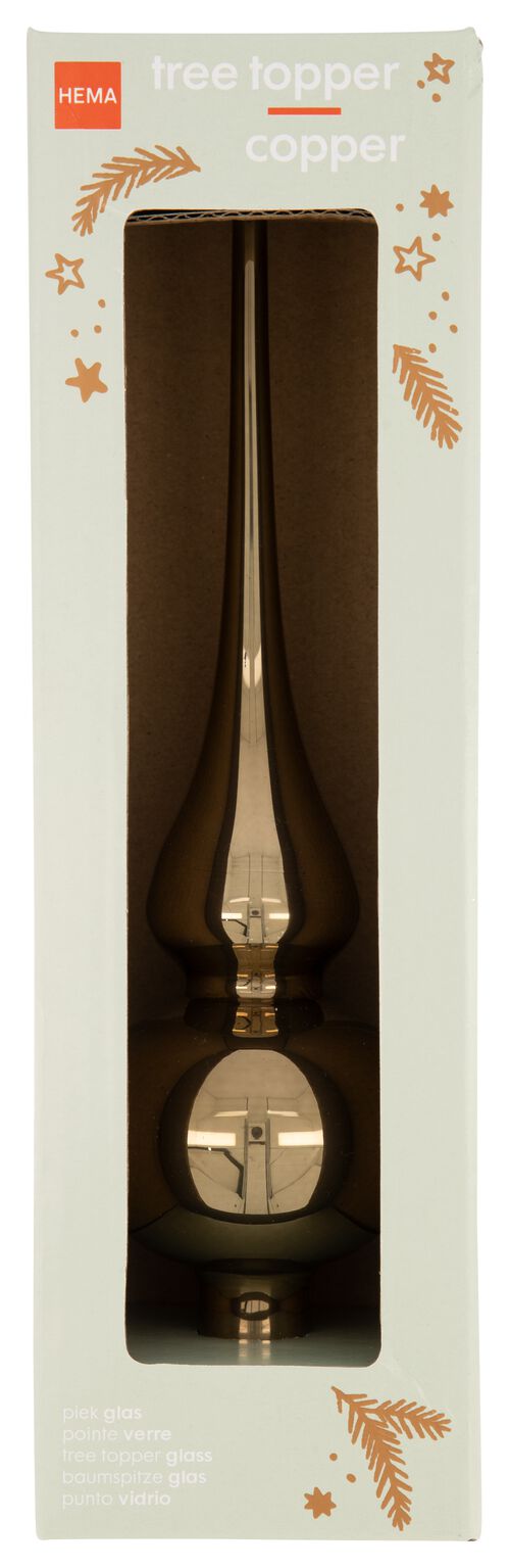 pique sapin de noël 24cm verre cuivre