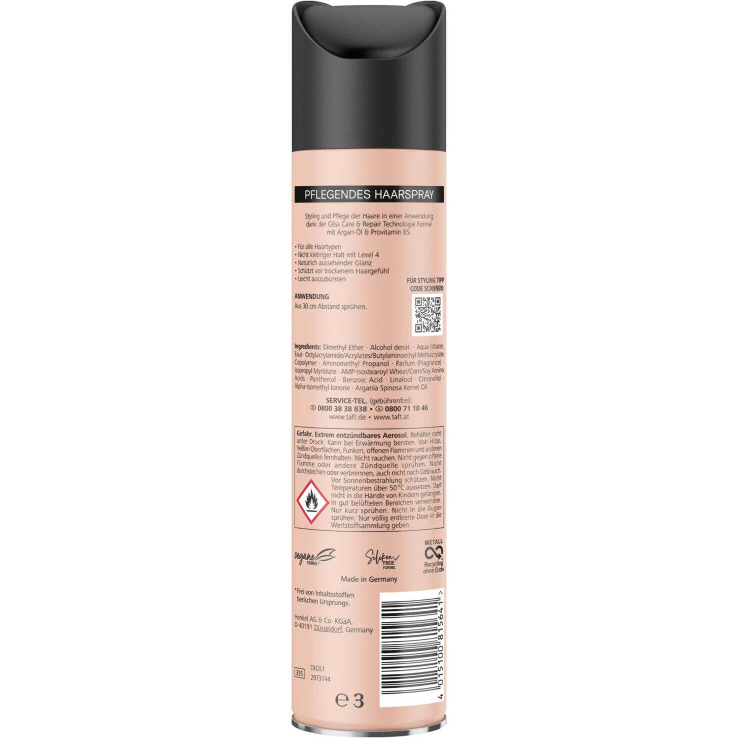 Schwarzkopf Taft xGliss Hairspray Hold Strongly