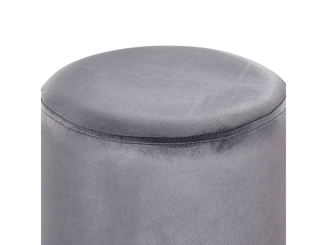 Pouf en velours gris ⌀ 36 cm BRIGITTE