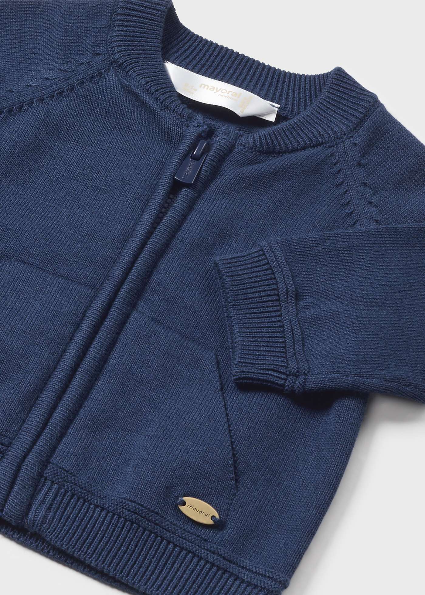 Cardigã Better Cotton Newborn Azul Marinho com Zíper