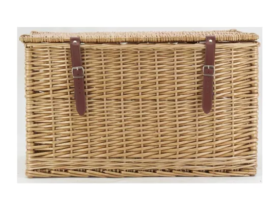 Malle en osier buff brun L62 Grand modèle