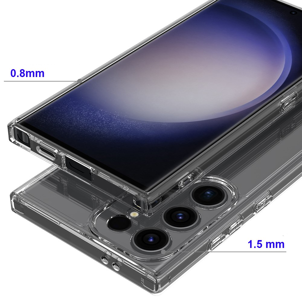Samsung Galaxy S24 Ultra Hybrid Hülle TPU Bumper   Acryl Rückseite - Transparent