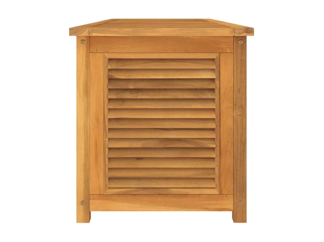 Boîte de rangement jardin et sac 150x50x53 cm bois massif teck