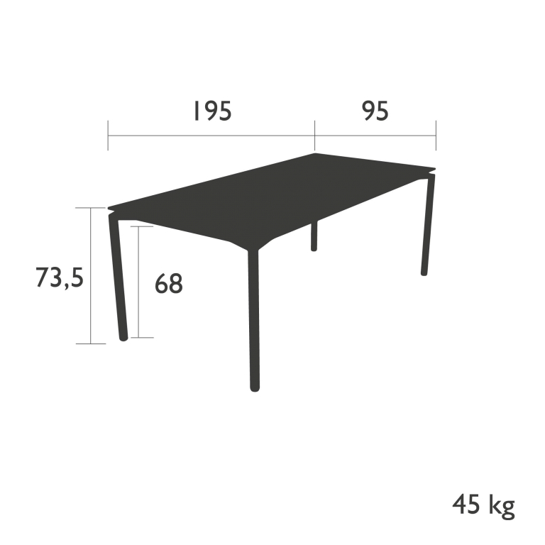Fermob Calvi tuintafel 195x95 Anthracite