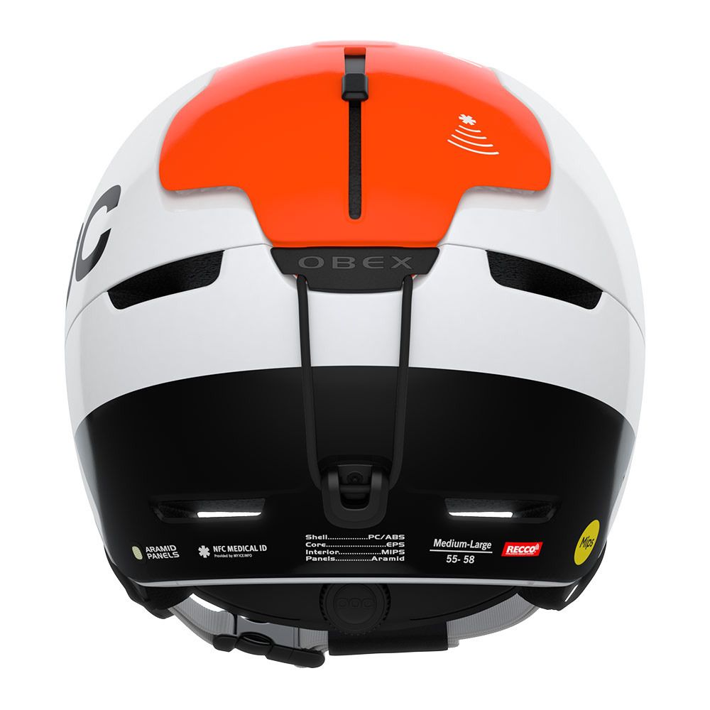 Poc OBEX BC MIPS - Casque hydrogen white/fluorescent orange avip