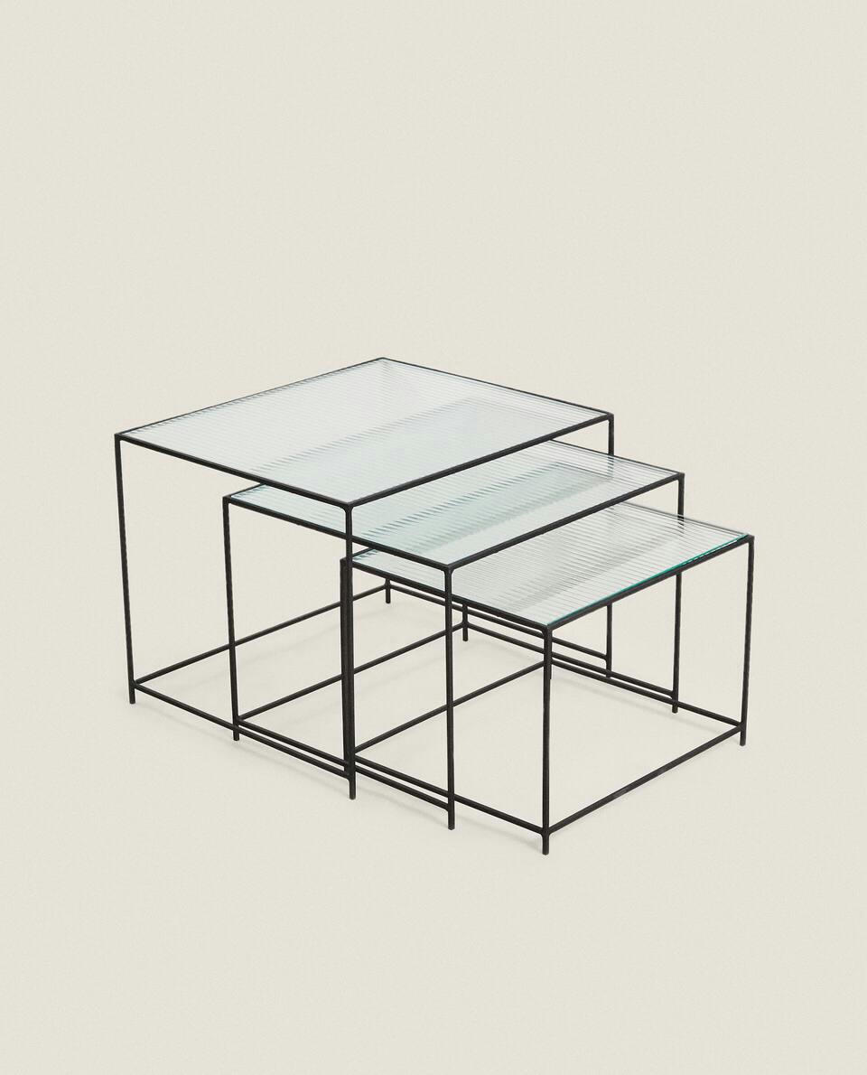 MESA DE METAL E VIDRO