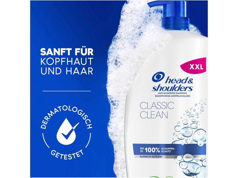 head and shoulders Shampoo Classic Clean Anti-Schuppen 1000 Haarshampoo im Pumpspender für tägliche Anwendung