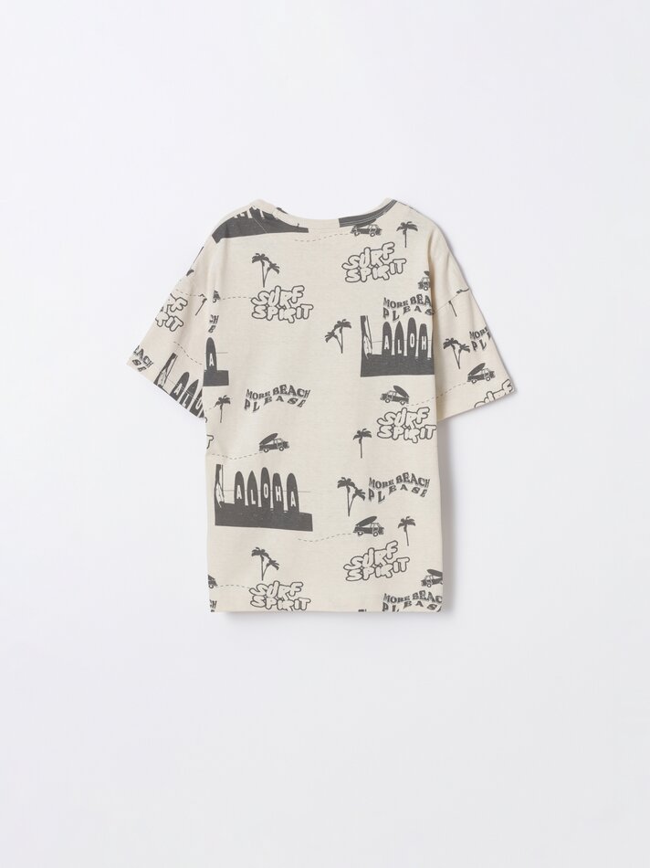 Camiseta estampada - Branco-sujo