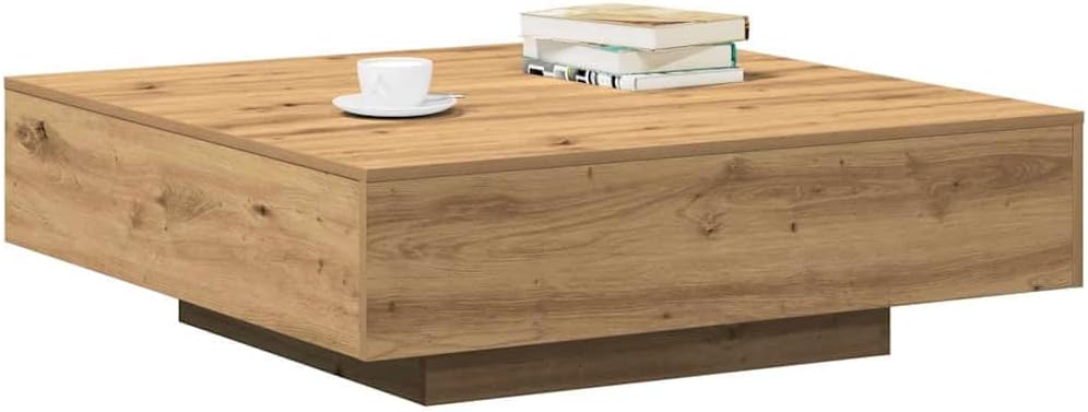 vidaXL Couchtisch Artisan-Eiche 100 x 100 x 31 cm, Wohnzimmertisch, moderner, langlebiger Kaffee-Tisch, minimalistisches Design, funktionale Oberfläche
