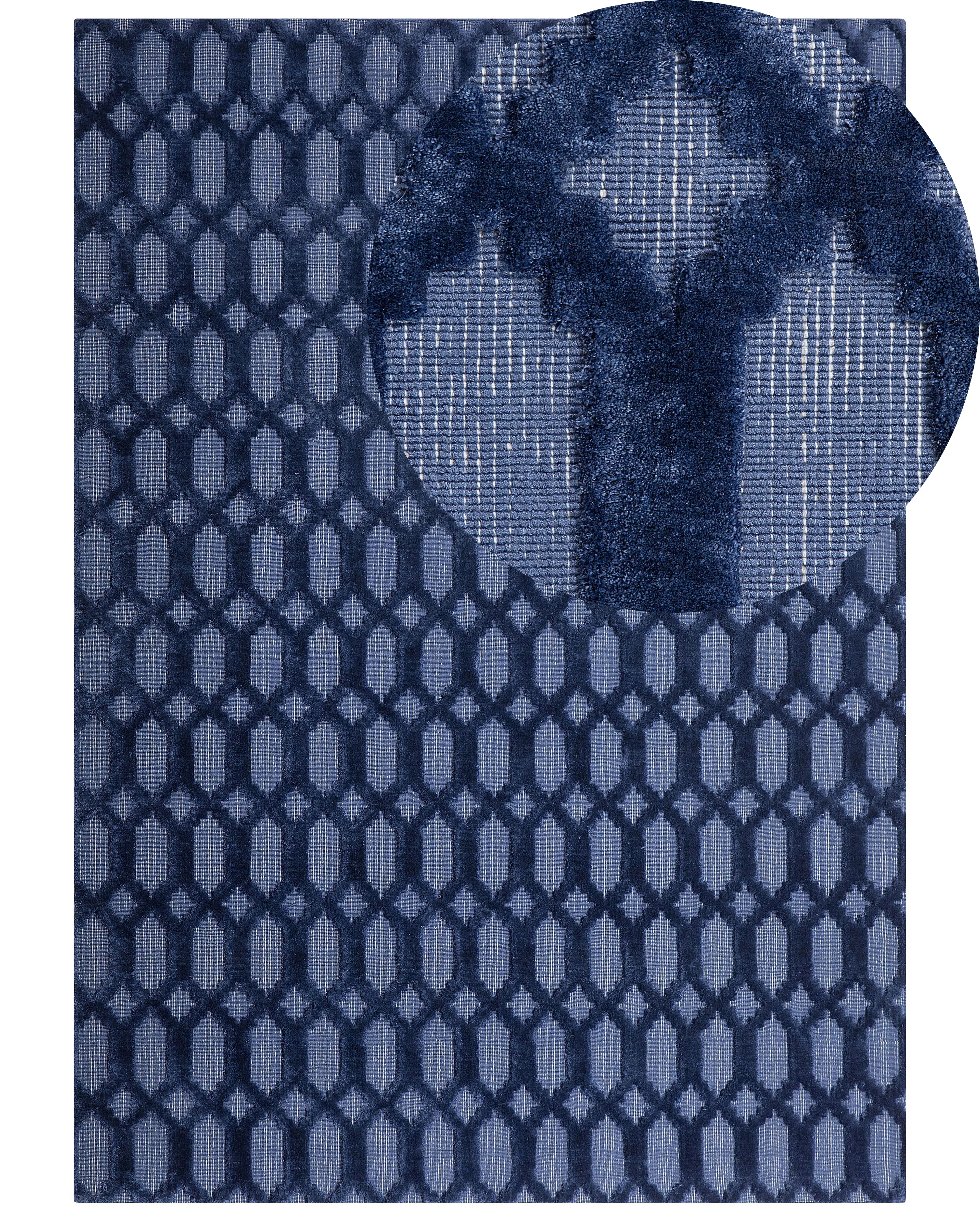 Vloerkleed CIZRE Marineblauw 160 x 230 cm Viscose