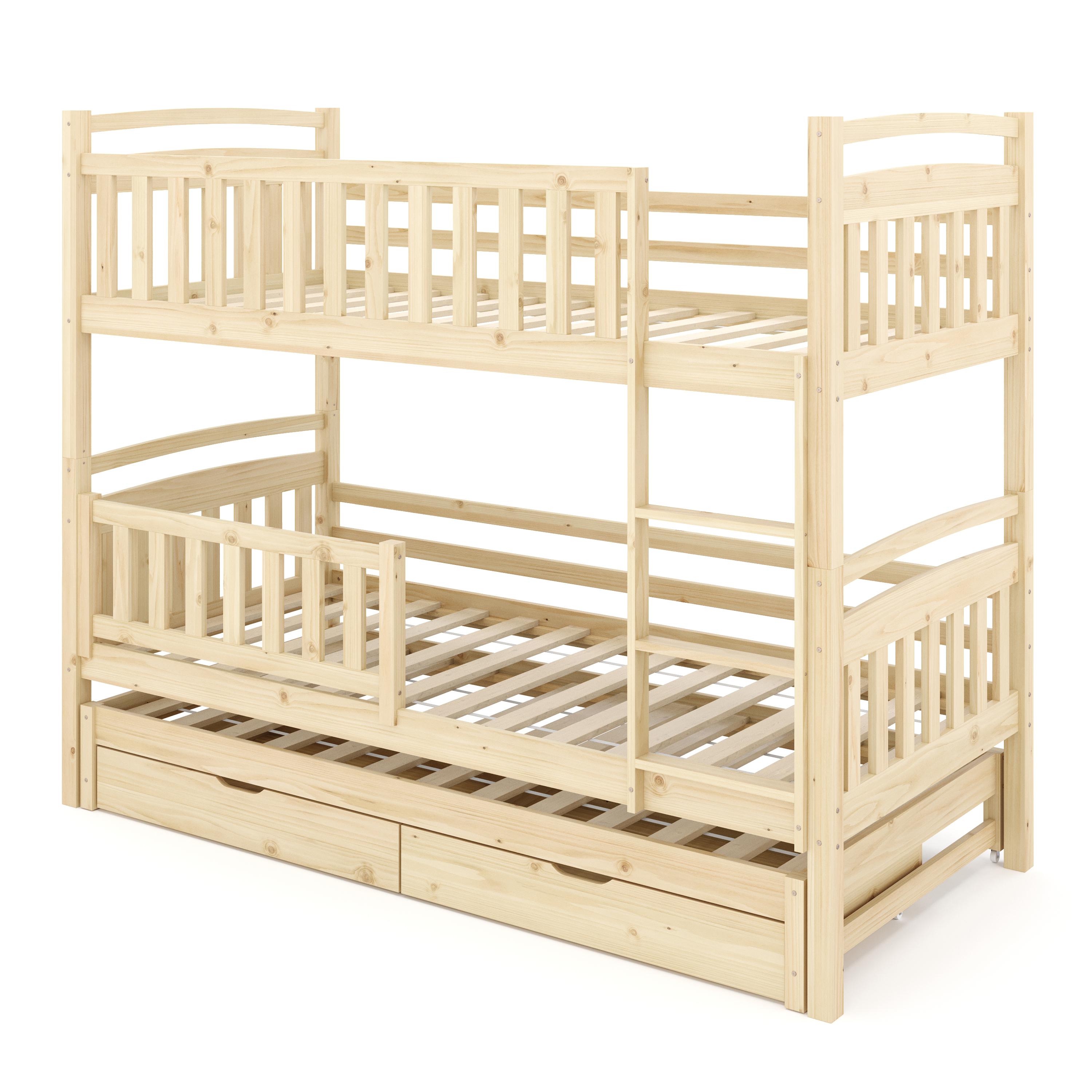 Etagenbett JULIETTE mit Ausziehfunktion 90 x 200 cm natur